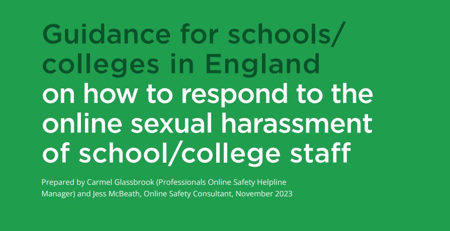 New Sexual Harassment Guidance released by the Professionals Online Safety Helpline